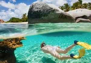 Snorkelling in clear water