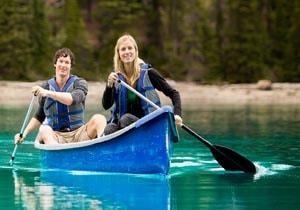 Canoeing couple